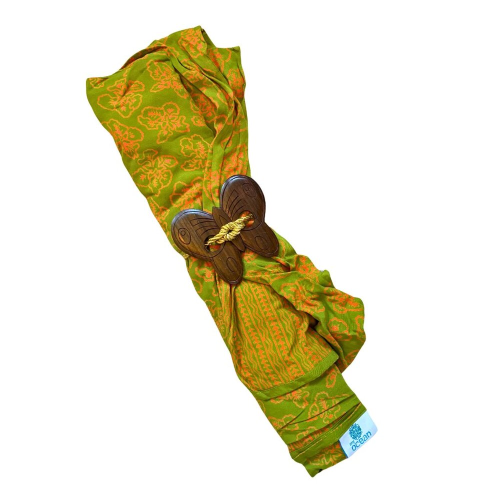 Bahamas Souvenir SarongRayon Beach Wrap Skirt Coconut Shell Butterfly Fabric